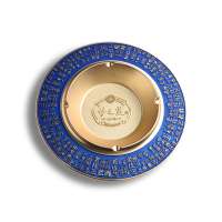 High-quality round metal ashtray, carved Chinese style zinc alloy ashtray