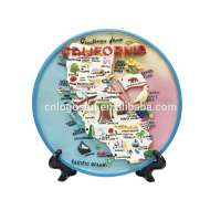 Souvenir plate tourist California Map resin plate