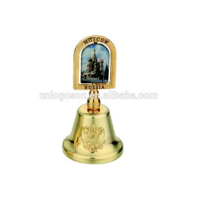 Moscow Russia shiny golden spinning custom dinner bell souvenir bell