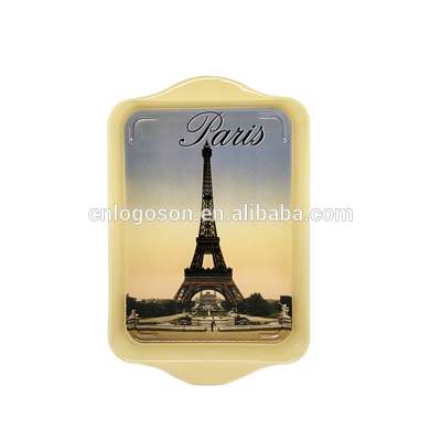 Best Selling Paris Eiffel Tower Souvenir Metal Logo Iron Tray Plate Custom Logo Plate