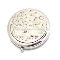 High Quality White House Rhinestone Custom Epoxy Baby  Pocket  Mirror