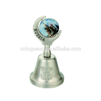 Tourism Russia souvenir antique brass bell epoxy sticker spinning dinner hand bell