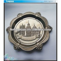 Custom made souvenir France London round zinc alloy souvenir plate