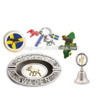 Wholesale tourist souvenir gift ashtray/dinner bell/PVC fridge magnets custom Sweden Stockholm souvenirs