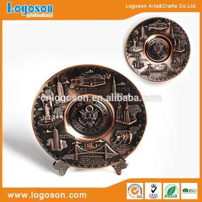 3D Emboss High Quality Antique Copper Custom Metal Souvenir Plate