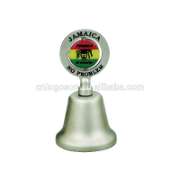 Jamaica flag design souvenir spinning dinner bell custom logo matt nickel hand bell