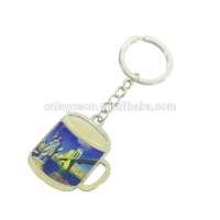 Custom charm figure create your own keychain cup shape foil key ring