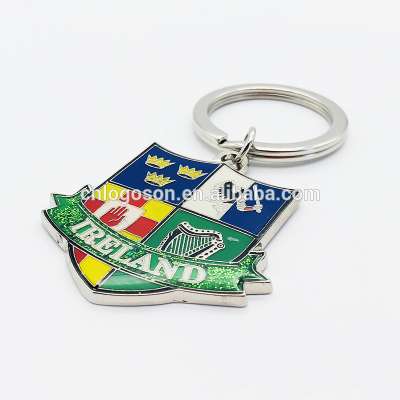 Ireland Souvenir   Shield Enamel Metal Custom Keychains