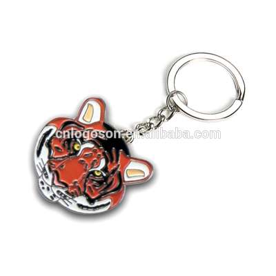 Souvenir enamle customizable diy keychain supplies tiger animal key ring