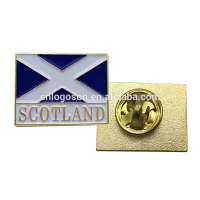 Scotland Souvenir custom rectangle Scotland national flag metal enamel pin badge