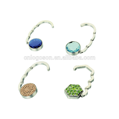 High quality personalized crystal foldable bag hanger metal bag holder