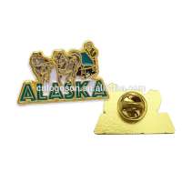 Famous brand LOGOSON Souvenir Alaska metal button badge soft enamel pin